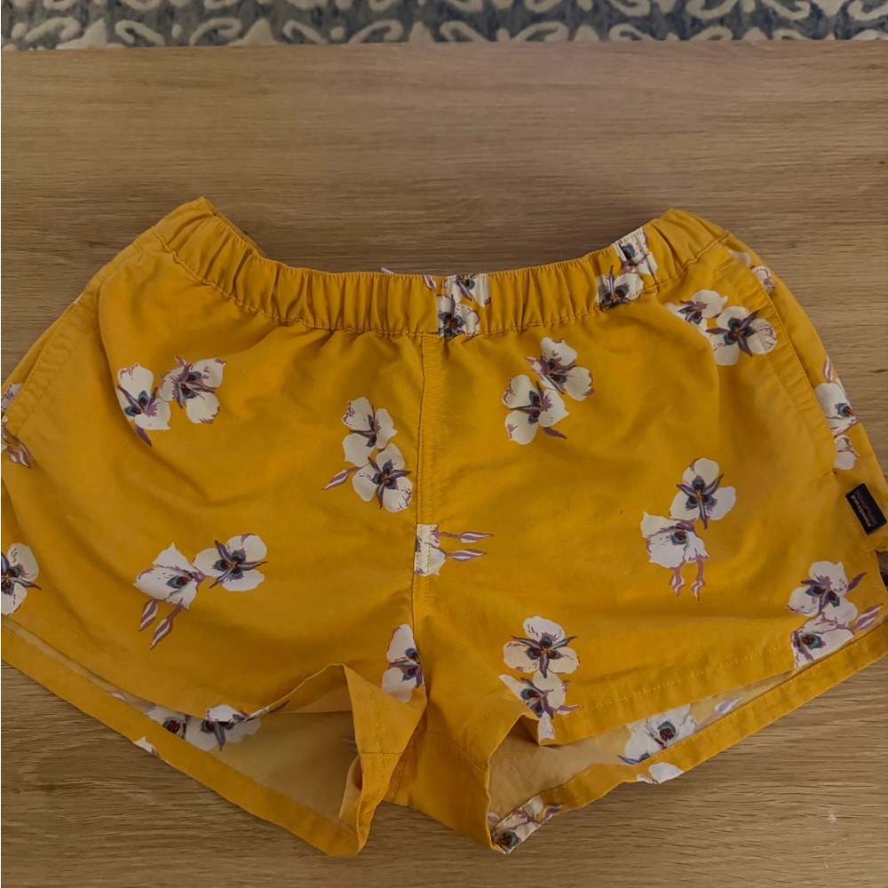 Patagonia Bright Yellow Floral Shorts